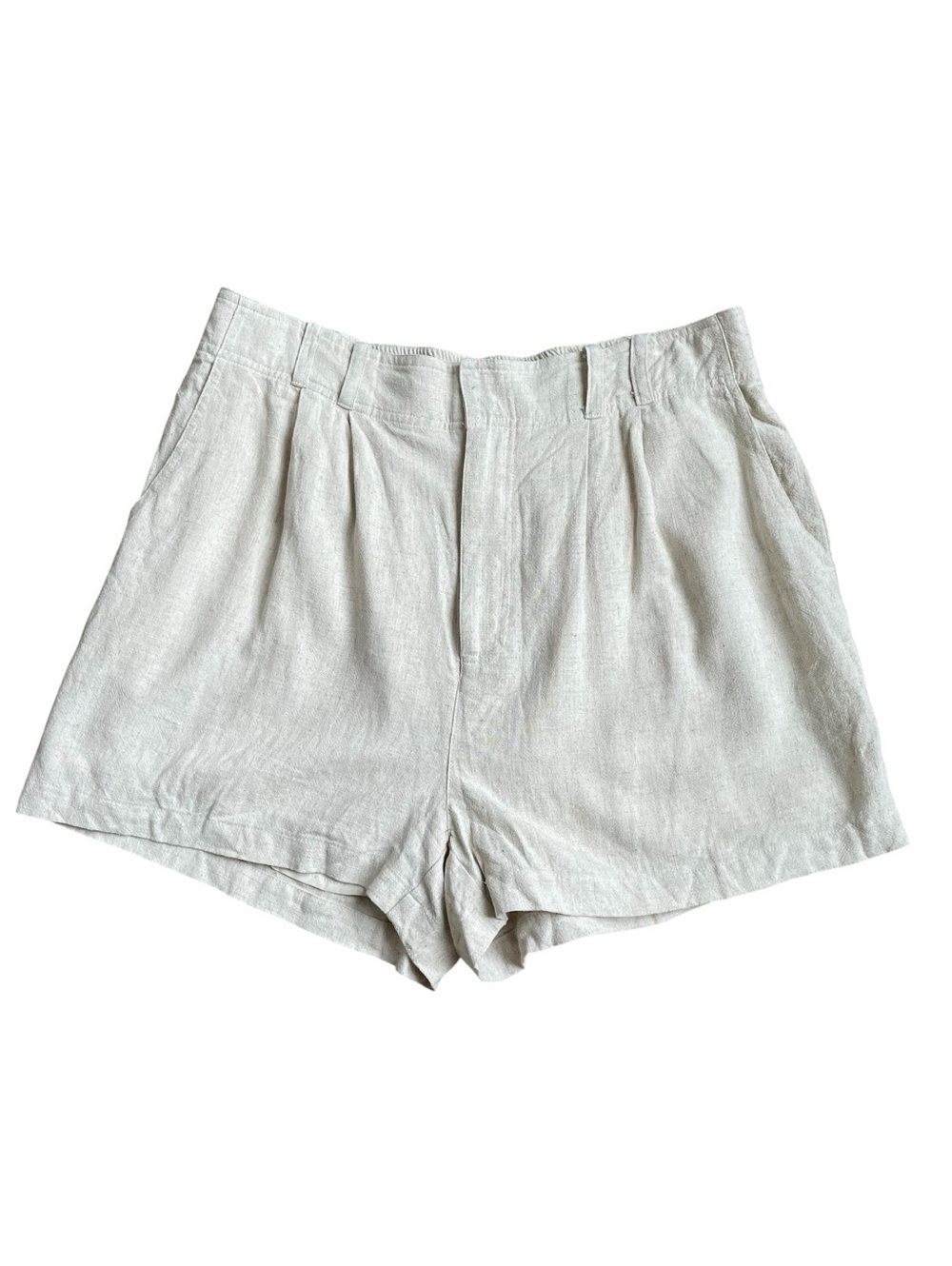 Z Supply Farah Shorts Beige Size XL Linen Blend Pleated Coastal Neutral Casual